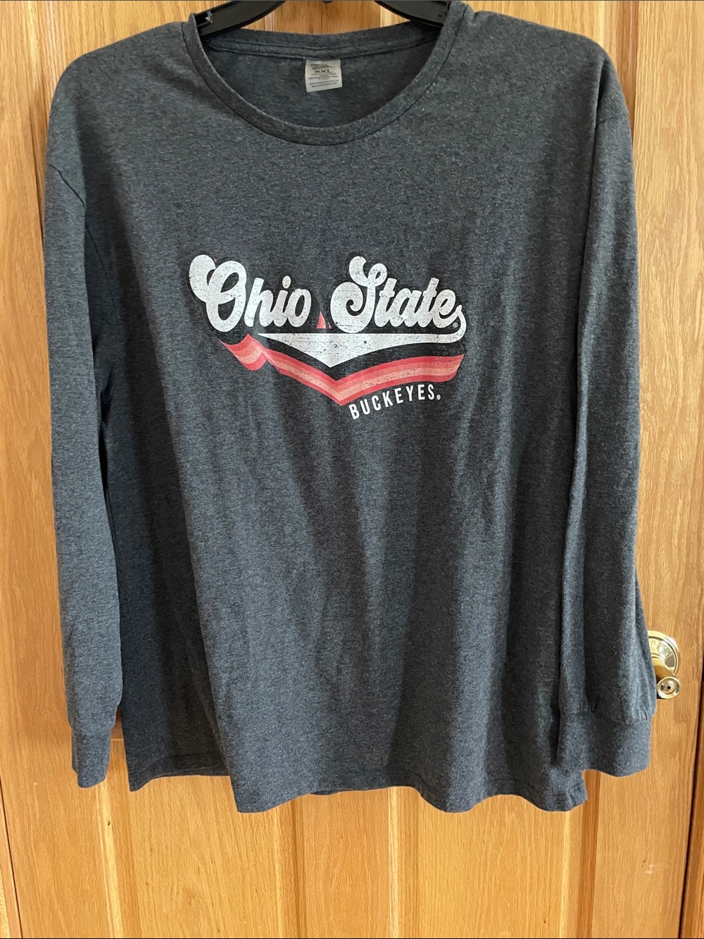 Game Day Couture Dark Heather Gray Ohio State Long Sleeve T-shirt. Size XXL
